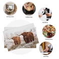 thumbnail image 6 of Rocae Yak Printed Heat Resistant Place Mats,Classic Hemstitch Cloth Fabric Placemats Imitation Linen Place Mat Table Mats 18x12 inch, 6 of 9