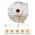 thumbnail image 6 of 15 Inch Round Placemats Set of 6, Spring Easter Non Slip Heat Insulation PP Table Mats, Bunny Eggs Floral Leaves Farm Wooden Grain Washable Place Mats for Kitchen Dining Party Table Decor, 6 of 7