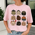 thumbnail image 2 of Halloween Shirt, Horror Pumpkin Collage Sweatshirt, Spooky Slasher Mask Hoodie, Vintage Scary Movie T-Shirt, Halloween Gift for Horror Fans, 2 of 9