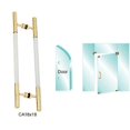 thumbnail image 2 of CRL CA18X18BR Polished Brass 24-1/2" Overall Length Glass Mounted Ladder Style Pull Handle with Acrylic Semi-Inserts, 2 of 4