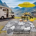 thumbnail image 5 of Ileading Outdoor Plastic Straw Rug, Gray Leaf Pattern, Waterproof, 5' x 8', 5 of 8