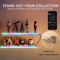 thumbnail image 2 of 2sets Aluminum Floating Shelf with RGBAI Light - App and Remote Control, Acrylic Holding Plate Emitting Shelves for Living Room Bathroom Bedroom Gaming Room, can Support up to 20lbs, 2 of 7