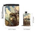 thumbnail image 5 of PhooArto Travel Cosmetic Bags Barrel Makeup Bag, Multifunctional Toiletry Bucket Bags Round Organizer Storage Pocket, Vinatge Steam Train Railway Pattern, 5 of 6