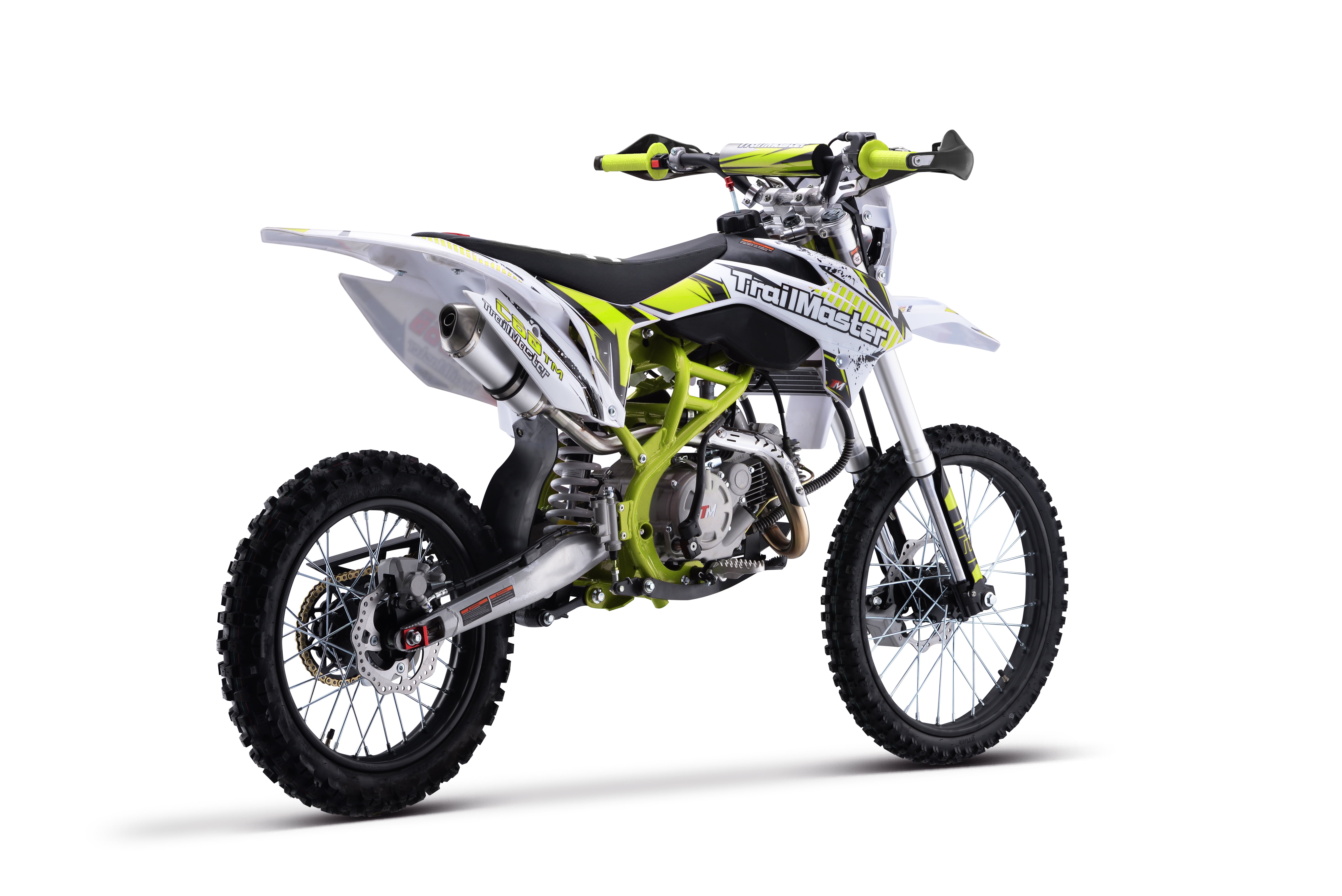 TrailMaster C60 160cc Dirt Bike, 4-Speed Manual, Kick Start, 19" Front / 16" Rear Tires, 34" Seat Height, Inverted Forks, LED Headlight, Off-Road Motorcycle (Green)