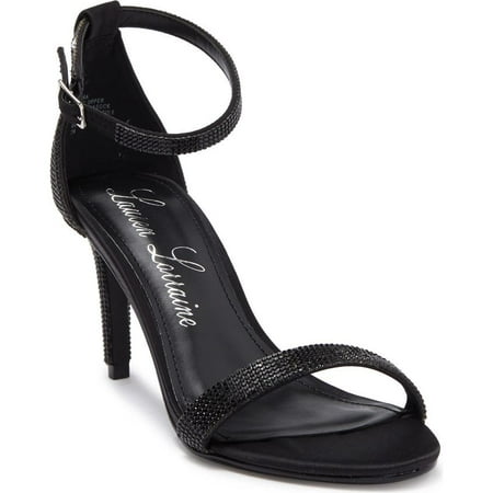 

Lauren Lorraine Sondra Black Embellished Straps Ankle Strap Stiletto Heel Sandal (10 Black)