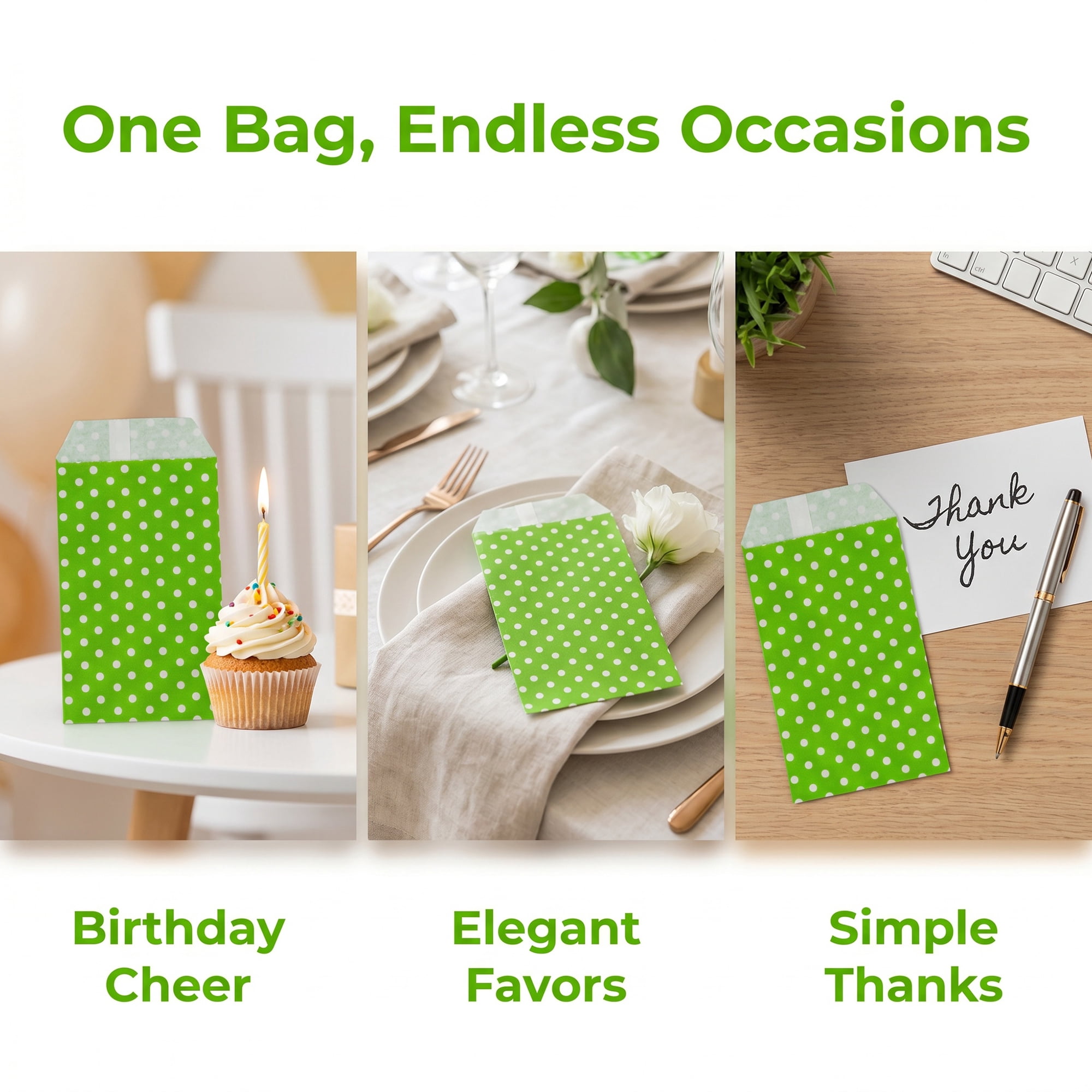Unique Bargains 6Pcs Elegant Mini Gift Bags for Everyday Use Green 3.1" x 5.1"