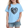 thumbnail image 3 of Piuwrlz 9 Girls Short T-Shirts Sleeve Teen Graphic Shirts Tops Pullover Blue Size 9 Years, 3 of 10