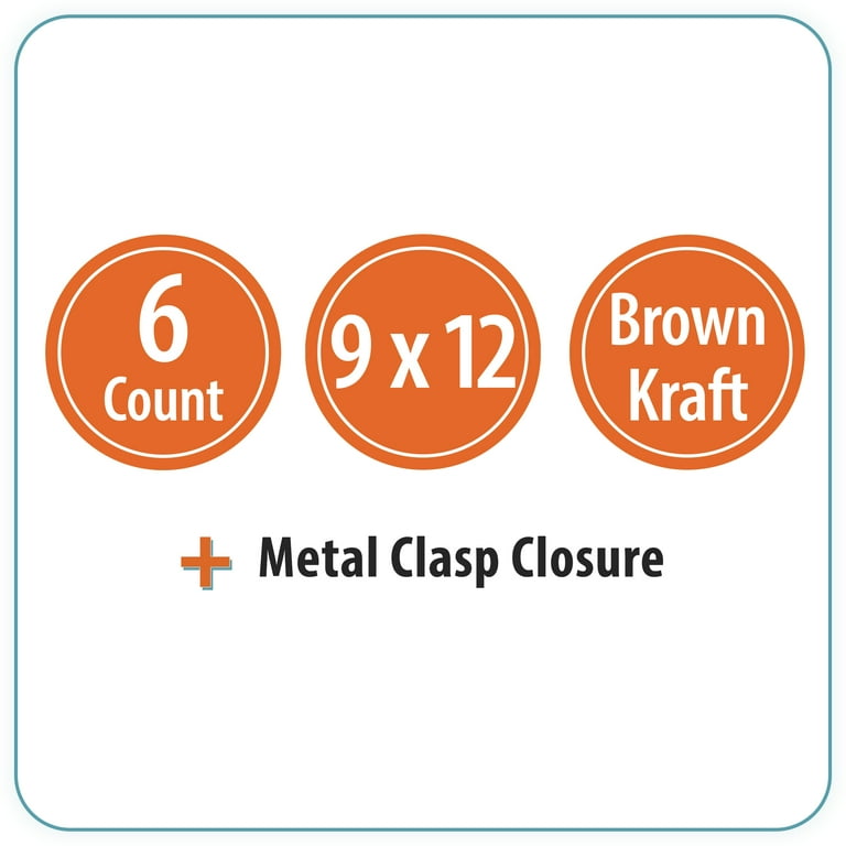 Pen+Gear Kraft Clasp Envelopes, 9 in x 12 in, 6 Count - Walmart.com