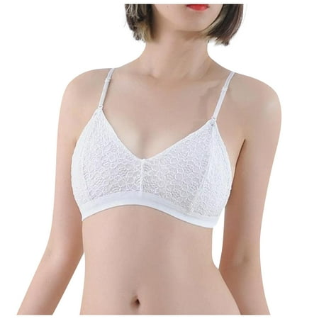 

Knosfe Women s Support Lace Bralette Deep V Comfort Wireless Bra M