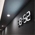 thumbnail image 1 of Sunrain 3d Led Wall Clock, Modern Digital Alarm Clock 24 Or 12 Hour Display, 1 of 5