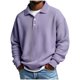 thumbnail image 1 of Ceisia Men Solid Color Casual Gift Button Half Zip Lapel Long Sleeve Casual Knit Top, 1 of 3