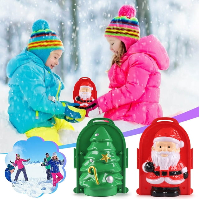 Sentmoon Snowball Maker Tool Clip Mold Shape Press Snow Sand Toy Winter Outdoor Play Kids Children Game Snowman Building Accessory Plastic Handle Scoop Fight Fun Activity Yard Novelty Device