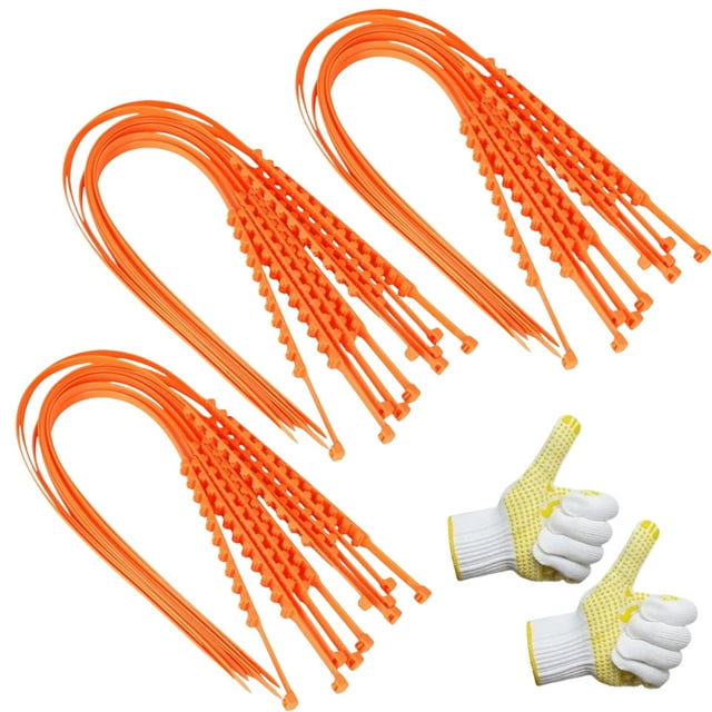 Linnome Universal Anti Skid Tire Chains Upgraded Snow Traction Cables For Winter Driving Safety