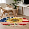 thumbnail image 5 of Area Rug 36in, Vintage American Flag Sunflower Floor Carpet Living Room Rug, 4th of July Independence Day Non-Slip Welcome Mat Indoor Rugs for Bedroom Dining Room, 5 of 9