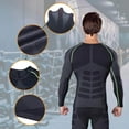 thumbnail image 3 of Fesfesfes Long Sleeve Shirt Men Tight Shirt Long Sleeve Quick Dry Cycling Shirt Gym Cloths Black Green Sale Clearance, 3 of 8