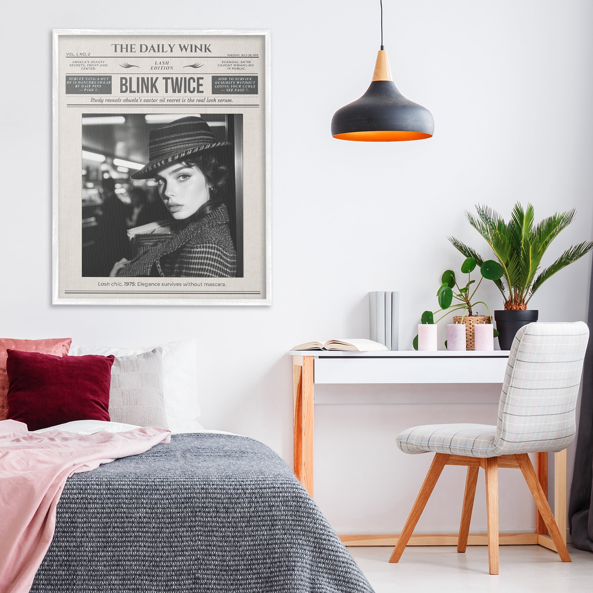 The Daily Wink Magazine White Framed Giclee Art, design by A Barefoot Stylist
