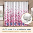 thumbnail image 4 of ComfiTime Rideau de Douche - Rideau de Salle de Bain en Tissu Robuste et Résistant à la Moisissure, Imperméable, Lavable à la Machine, Ourlet Lesté, Motif Floral Rose Petal, 72 Pouces L x 72” H,Pink, 4 of 12