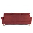 thumbnail image 4 of Paparika Red Color Polyfiber Reversible Sectional Sofa Set Chaise Pillows Plush Cushion Couch Nailheads My Lux Decor Round, 4 of 6