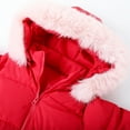 thumbnail image 6 of HILEELANG Toddler Baby Kids Winter Puffer Jacket with Detachable Hood and Faux Fur Trim – Warm Windproof Water-Resistant Coat for Boys and Girls 12M–7T, Red, 6 of 9