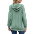 thumbnail image 3 of Jersey de baile sexy para mujer, sudadera con capucha con cremallera de un cuarto, Tops de punto sueltos lisos con bolsillos, 3 of 3