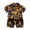 Gold, variant on Hienoo Toddler Boys Casual Outfit Set Vacation Hawaii Beach Short Sleeved Shirt Shorts Set