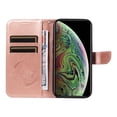 thumbnail image 6 of SaniMore Wallet Case for iPhone X/XS, PU Leather Embossed Butterfly Flip Folio Cover Card Holder [Kickstand][Wrist Strap] All Arpund Protective Shockproof Shell for iPhone X/XS(2018), Rosegold, 6 of 18