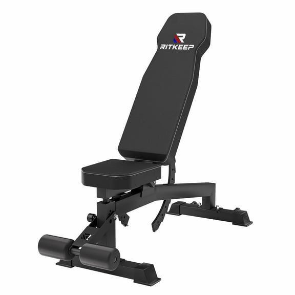 RitKeep RAB-2000 Adjustable Weight Bench for Home Gym, 1200 lb Capacity, 32 Positions, Heavy-Duty Steel Frame, Includes Leg Attachment