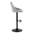 thumbnail image 3 of LumiSource Grey Corduroy, Black Metal Diana Adjustable Barstool - Set of 2, 3 of 5