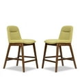 thumbnail image 4 of Allora Mid Century Modern Fabric Counter Stool in Green (Set of 2), 4 of 4