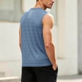 thumbnail image 5 of LEKWK Mens Cooling Shirt Sleeveless Athletic Crewneck Textured Mesh Panel Tank Top Lightweight Breathable Quick Dry Tees Workout Gym Running Tops Blue XXXXXL, 5 of 6