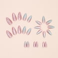 thumbnail image 3 of 24pcs Almond Press Nails Medium Stiletto False Nails with Glazed Cat Eye Design Acrylic Artificial Nails Multicolor Gradient Gel Nails Glossy Stick On, 3 of 4