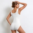 thumbnail image 2 of WMTBSRSW Women's Seamless Shapewear Bodysuit Shaping Mid-Thigh Body Shaper Seamless U Neck Full Body Shaper with Open Crotch White X-Large, 2 of 6