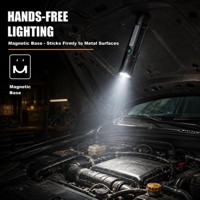 Amumu Rechargeable LED Flashlight with COB Work Light photo 2