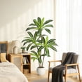 thumbnail image 5 of 4ft/5ft/6ft Realistic Artificial Dracaena Tree with Natural Wood Trunk, Tall Faux Yucca Plant for Home & Office Decor, 5 of 9