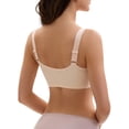thumbnail image 3 of INSPIRE CHIC Women's Bras Front Closure for Lace Full Coverage V Neck Wirefree Adjustable Straps Soft 3XL Beige, 3 of 4