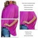 thumbnail image 5 of Camiseta informal holgada, de media manga y de color liso, talla L, de verano, color rojo rosa y cuello alto para mujer, 5 of 6