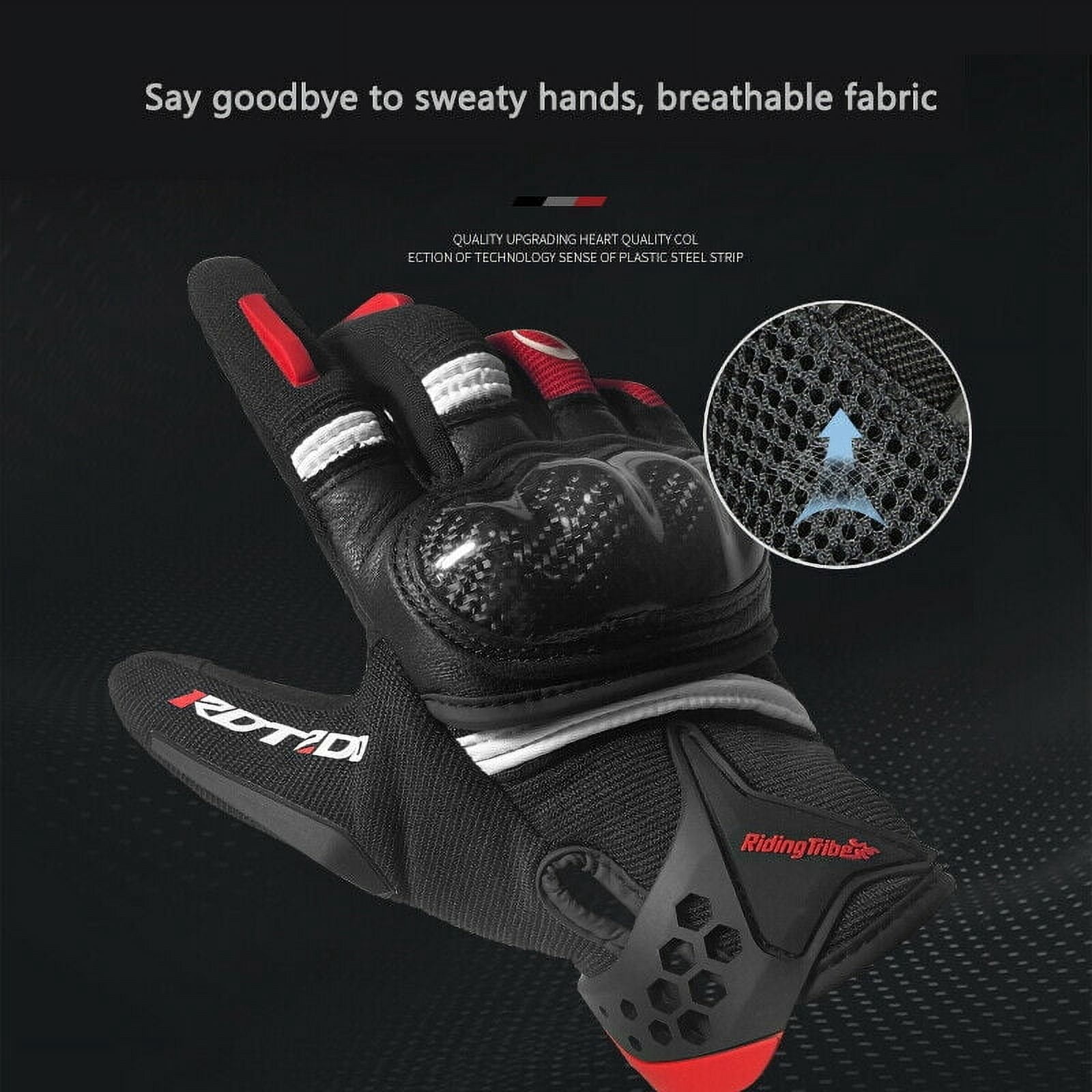 Sheepskin Motorcycle Gloves for Men, Touchscreen Motorcycle Riding Full Finger Gloves for Motocross Motorbike Dirt Bike Bicycle Racing ATV UTV