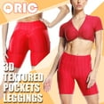 thumbnail image 2 of QRIC Biker Shorts With Pockets for Women TikTok Textured Scrunch Booty High Waist Yoga Leggings Seamless Butt Lift Workout Shorts, 2 of 6