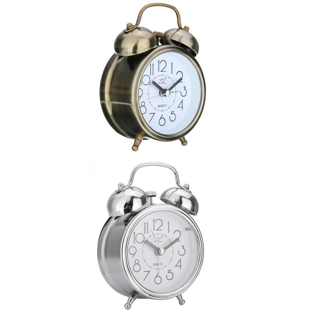2 Uds Reloj Despertador de Campana Doble Reloj Despertador Alto Sin Repetición Brido Silencioso Digital Sunnimix Despertador con dos campanas