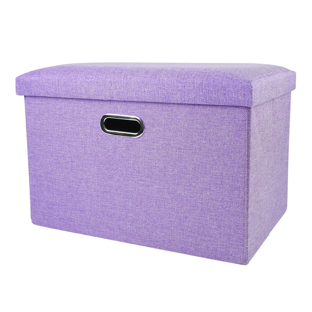 Folding Storage Ottoman Cube Bench Foot Rest Stool Storage Seat Hollow