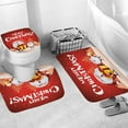 thumbnail image 4 of Juego de 4 cortinas de ducha navideñas de 72 x 72 pulgadas con tapetes antideslizantes, tapa de inodoro y cortinas de ducha impermeables de Claus, decoración de baño, regalos para Navidad, 4 of 5