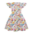 thumbnail image 4 of yuCgh Flutter Sleeve Easter Dress for Girls, A-Line T-Shirt Summer Party Dress, Princess Style Casual Easter Dress for Toddlers,Pink 140, 4 of 4