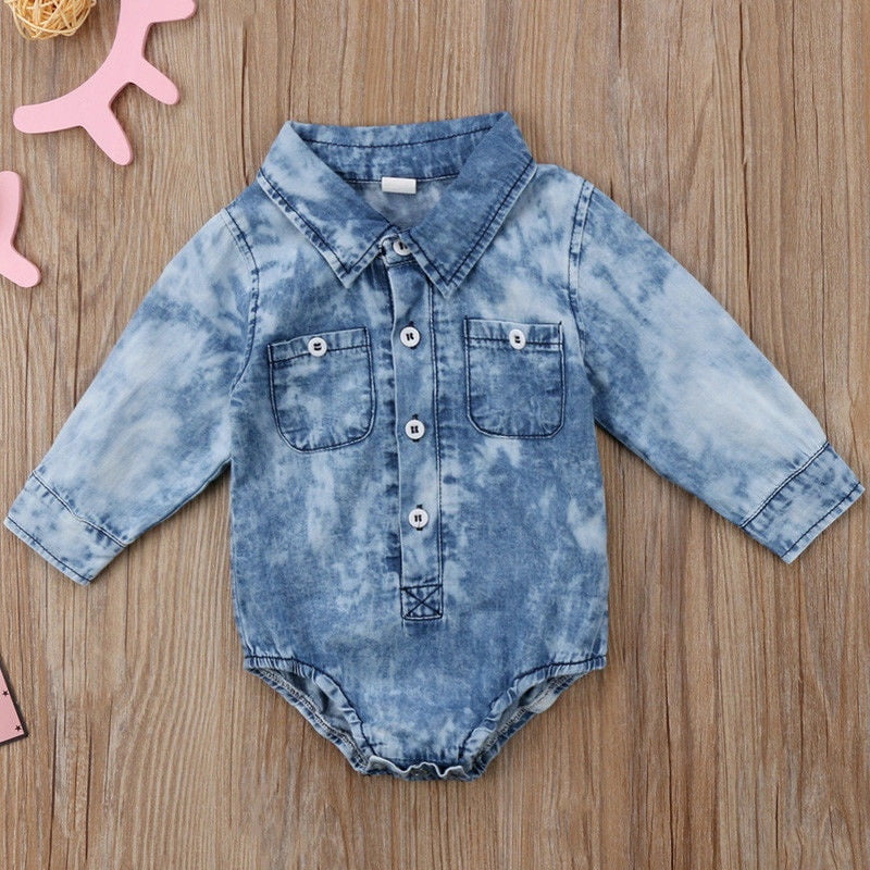 denim baby romper