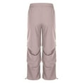 thumbnail image 6 of Women's Parachute Pants Cargo Drawstring Elastic Waist Pants Baggy Hiking Track Y2k Trousers 2025 Trendy Streetwear Outfit (L, Pink), 6 of 8
