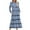 Blue, variant on COSFO Long Sleeve Fall Dresses for Women Crew Neck Pink Casual Striped Midi Dresses A-Line Ruffle Flowy Dresses
