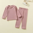 thumbnail image 2 of Hjtefg Kids' Sleepwear Set - Cozy Long-Sleeve Top & Pants, Soft Toddler Pajama Outfit for Boys & Girls, Comfortable 2-Piece Home Clothes for Play & Relaxation,Color: Pink Size: 3-4 Years, 2 of 4