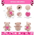 thumbnail image 3 of DolliBu Happy Mother's Day Super Soft Plush Baby Pink Bear - Cute Stuffed Animal Present With Pink Heart Message for Best Mommy, Grandma, Wife, Daughter - Cute Wild Life Plush Toy Gift - 8 Inch, 3 of 6