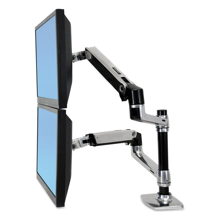 モニターアーム Ergotron LX Dual Stacking Arm Ergotron LX Dual Stacking Monitor Arm with Tall Pole, White