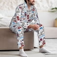 thumbnail image 7 of Salouo London Landmark2 Print Button-Front Long Sleeve Pajama Set for Men, Soft 2Pjs Men's Long Sleeve Sleepwear-XX-Large, 7 of 7