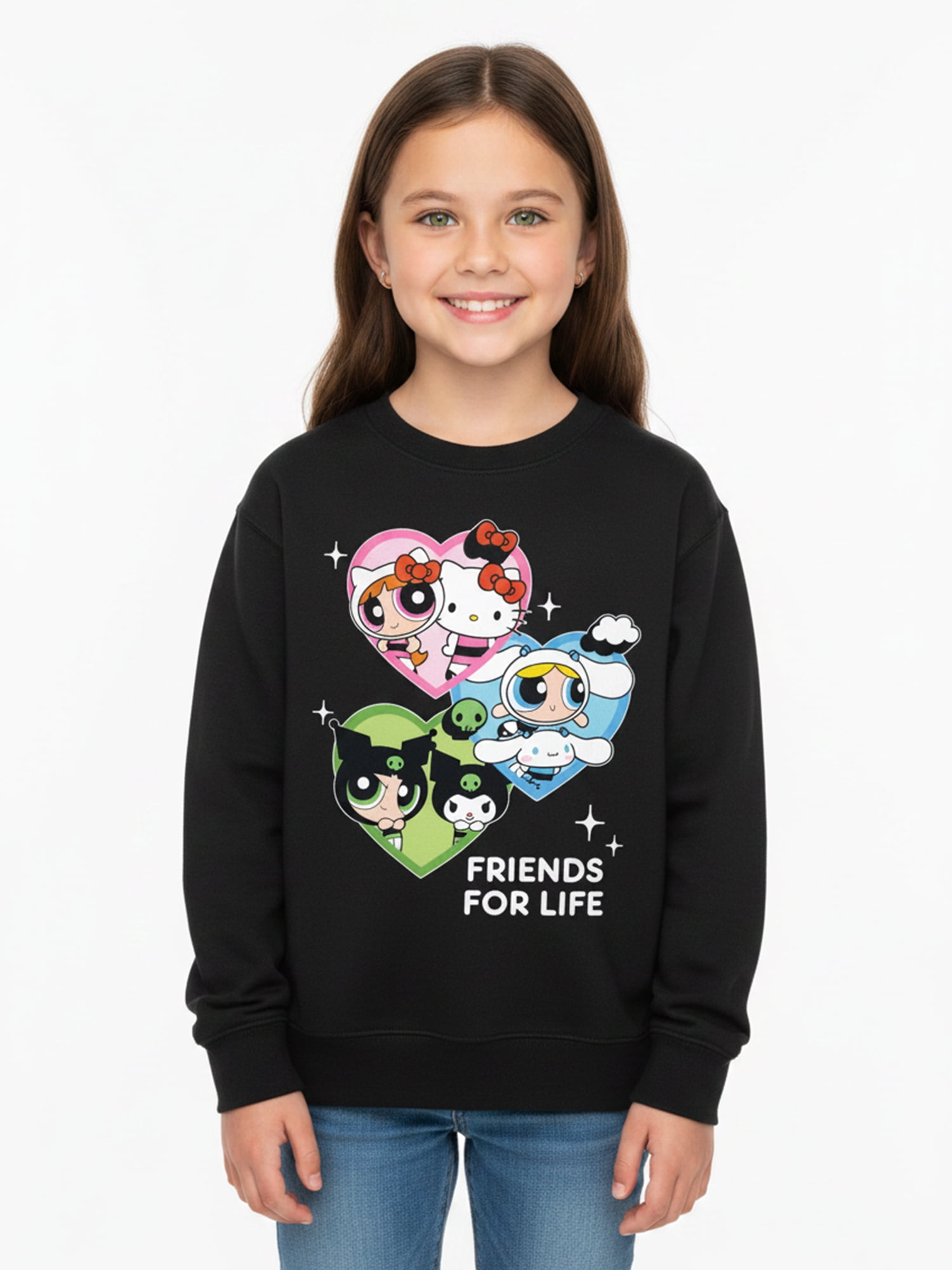 The Powerpuff Girls x Sanrio Girls Friends for Life Graphic Sweatshirt, Sizes 4-16